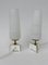 Lámparas de mesa de noche de latón y vidrio, años 50. Juego de 2, Imagen 4