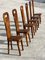 French Sculptural Solid Olive Wood High-Back Chairs, 1960s, set of 6 1
