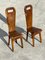 French Sculptural Solid Olive Wood High-Back Chairs, 1960s, set of 6 3