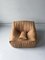 Camel Leather Sandra Armchair & Pouf attributed to Annie Hieronimus for Cinna Ligne Roset, 1973, Set of 2 7