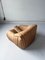 Camel Leather Sandra Armchair & Pouf attributed to Annie Hieronimus for Cinna Ligne Roset, 1973, Set of 2, Image 3