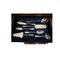 Mid-Century Louis XV Spanish Silver Cutlery with Mahogany Cabinet by Cruz De Malta, Set of 113 4