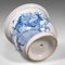 Maceta china vintage de cerámica, azul y blanco, años 60, Imagen 9