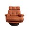 Stylish Mid-Century Swivel Armchair with Footstool, Set of 2, Image 1