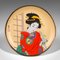 Vintage Japanese Ceramic Geisha Figure Ukiyo-E Display Plate, 1980s 2