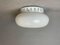 Portuguese Mid-Century Minimalist White Opaline Glass Flush Mount Lamp 1960s, Image 3