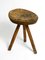 Hand-Carved 3-Legged Wood Stool, 1900s 5