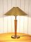 Lámpara de mesa sueca grande de latón y roble de Boréns, años 40, Imagen 1