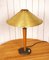 Large Swedish Brass and Oak Table Lamp by Boréns, 1940s 7