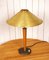 Large Swedish Brass and Oak Table Lamp by Boréns, 1940s, Image 7