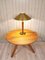 Large Swedish Brass and Oak Table Lamp by Boréns, 1940s 4
