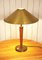 Large Swedish Brass and Oak Table Lamp by Boréns, 1940s 3