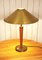 Large Swedish Brass and Oak Table Lamp by Boréns, 1940s, Image 3