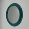 Vintage Round Wall Mirror in Turquoise Blue, 1970s 4