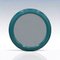 Vintage Round Wall Mirror in Turquoise Blue, 1970s, Image 1