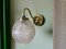 Portuguese Brass and Glass Swan Neck Wall Sconce, 1980s 1