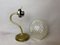 Portuguese Brass and Glass Swan Neck Wall Sconce, 1980s, Image 8