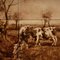 Delfter Fliesenplatte Landschaft mit Kühen, 1800er 10