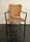 Mid-Century Jaque Adnet Style Wicker and Wraught Iron Dinning Chairs, 1950, Set of 4, Image 8