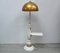 Column Floor Lamp in Wood and Metal with Gilt Bronze Shade, 1940s 5
