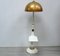 Column Floor Lamp in Wood and Metal with Gilt Bronze Shade, 1940s, Image 4