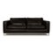 Manolito 3-Sitzer Sofa aus anthrazitfarbenem Leder von Machalke 1
