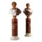 Ceramic Columns with Busts of Emperors by Tommaso Barbi, Set of 2 1