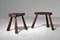 Rustic Tripod Stools, 1960, Set of 2, Image 10