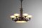 Large Black Patinated Bonze Chandelier, 1930s-1940s 7