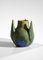 Vaso in ceramica smaltata blu e verde di Gilbert Méténier, anni '20, Immagine 7