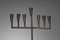 Portacandele brutalista in ferro battuto per 7 candele, Francia, anni '60, Immagine 5