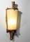 Lámpara de pared francesa de acero dorado con difusor de papel, años 40, Imagen 4