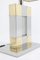 Lámpara de mesa geométrica de metal plateado y dorado, años 70, Imagen 5