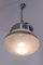 Industrial Style Pendant Light in Brushed and Opaline Metal, 1970s 4