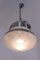 Industrial Style Pendant Light in Brushed and Opaline Metal, 1970s, Image 4