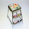 Swedish Step Stool with Flower Decor and Chromed Steel by Awab, 1950s, Image 2