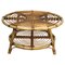 French Riviera Style Bamboo and Rattan Oval Coffee Table, Italy, 1960s 1