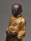 Soggetto Buddha in legno dorato intagliato policromo, Immagine 8