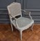 Louis XV Armchair with Cane and Gray Trim 8
