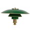 Ph 3/2 Table Lamp with Green Shades by Poul Henningsen, 1980s 2