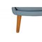 Papa Bear Chair with Stool in Blue Fabric by Hans Wegner, 1970s, Set of 2 14