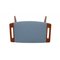 Papa Bear Chair with Stool in Blue Fabric by Hans Wegner, 1970s, Set of 2, Image 18