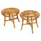 Bamboo and Wicker Stools by Franco Albini for Bonacina, 1960s, Set of 2, Image 1