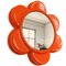 Specchio vintage floreale in plastica arancione, anni '70, Immagine 2
