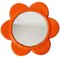 Specchio vintage floreale in plastica arancione, anni '70, Immagine 3