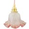 Lampe à Suspension Vintage en Verre Rose Mat Ruffle 8