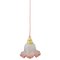 Lampe à Suspension Vintage en Verre Rose Mat Ruffle 1