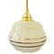 Vintage Hanging Light in Yellow Glass Gold 6