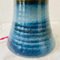 Vintage Tischlampe aus blauer Keramik 10