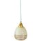 Lampada a sospensione vintage in vetro beige dorato, Immagine 1